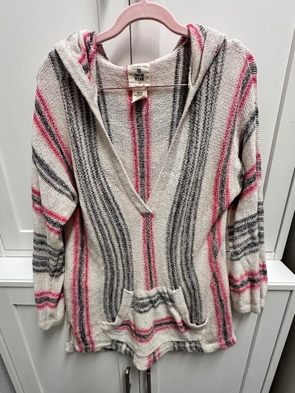 Billabong Striped Knit Hoodie Women’s Small – Rare Baja Style
